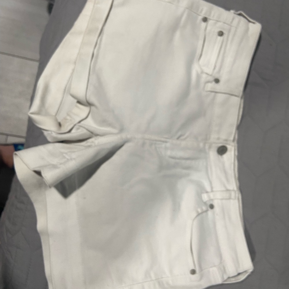White jean shorts